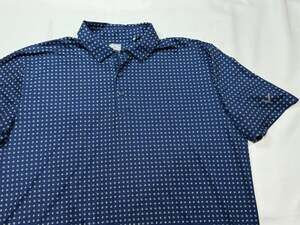 Callaway Opti-Dri Blue Golf Polo Shirt Geometric Print Mens Size Large